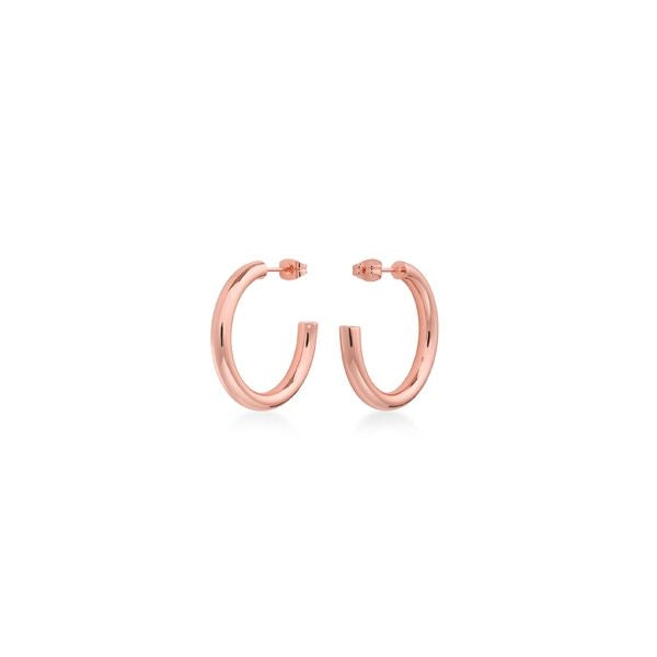 Rose gold hoop earrings by ROSEFIELD JEWELS JEWELRY Mod. JCHSR-J085 showcasing elegant and minimalist design.