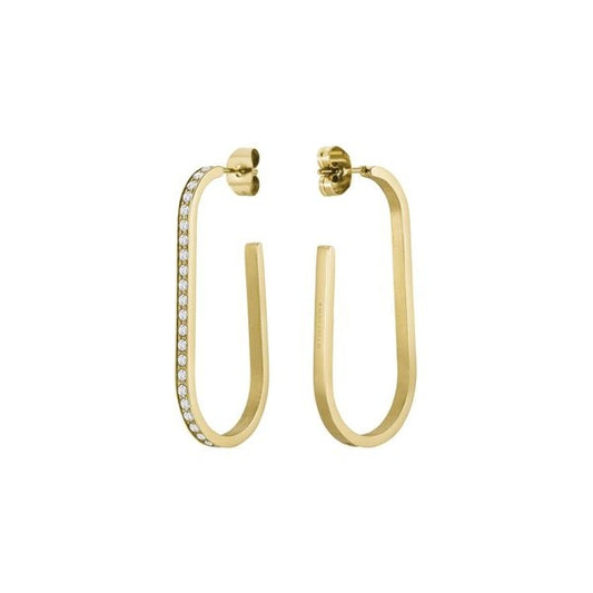 ROSEFIELD JEWELS JEWELRY Mod. JLHSCG-J254 gold hoop earrings with crystal accents
