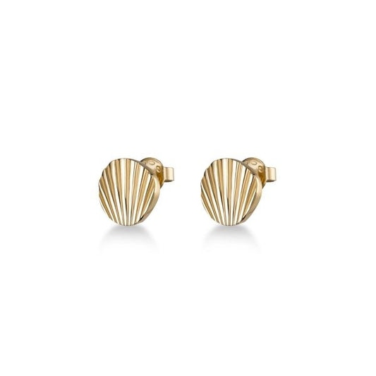 Gold earrings from ROSEFIELD JEWELS JEWELRY Mod. JSSEG-J167 collection, featuring shell-inspired design.
