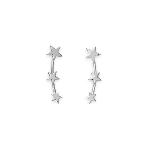 Silver star earrings from ROSEFIELD JEWELS JEWELRY Mod. JTSSS-J062.