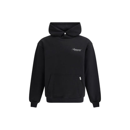 Represent Black Cotton Sweatshirt with kangaroo pocket and brand monogram
