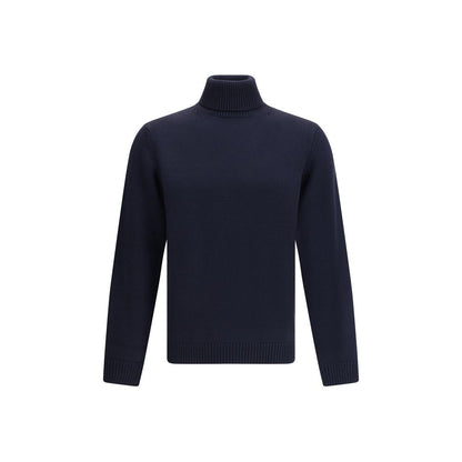 Roberto Collina Blue Merino Wool Turtleneck