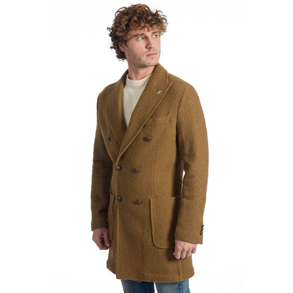Roberto Pepe Luxury Brown Wool Men's Jacket