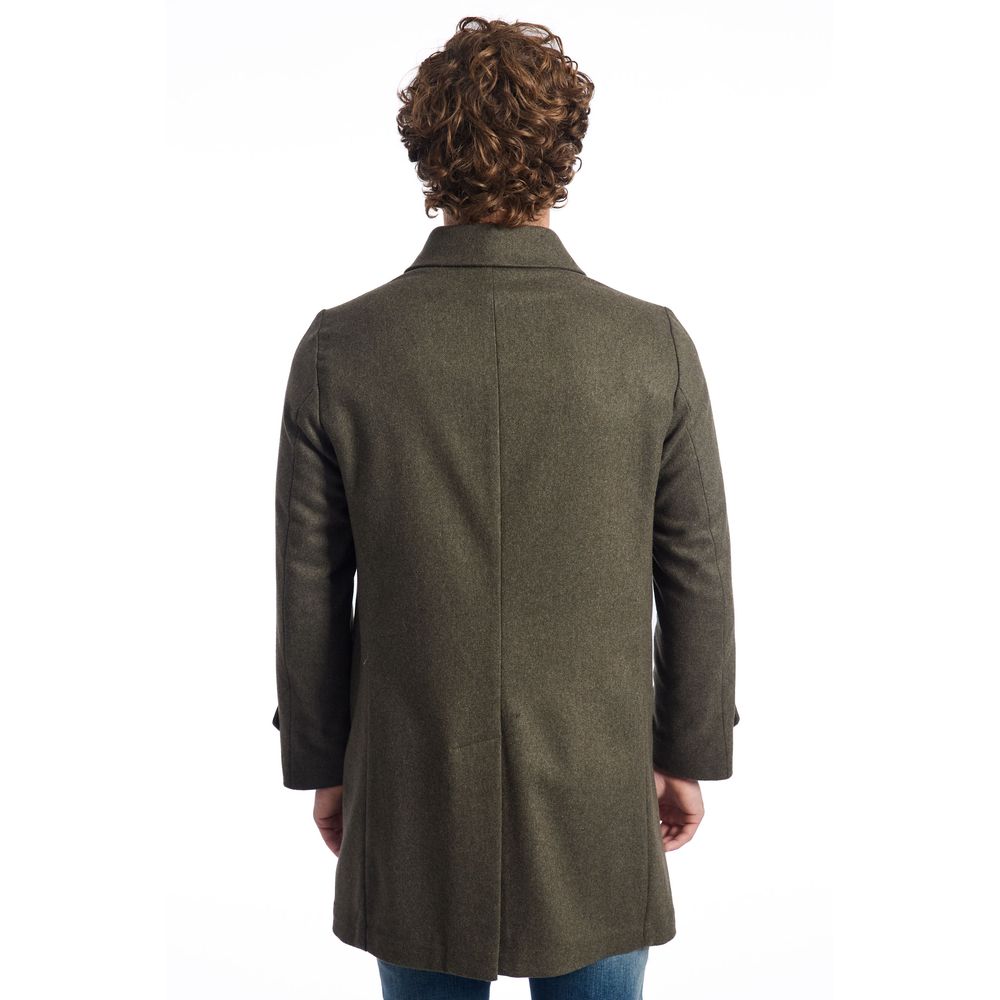 Roberto Pepe Luxury Green Wool Men Jacket