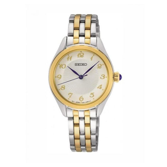 SEIKO WATCHES Mod. SUR380P1 featuring a two-tone stainless steel bracelet and gold accents.