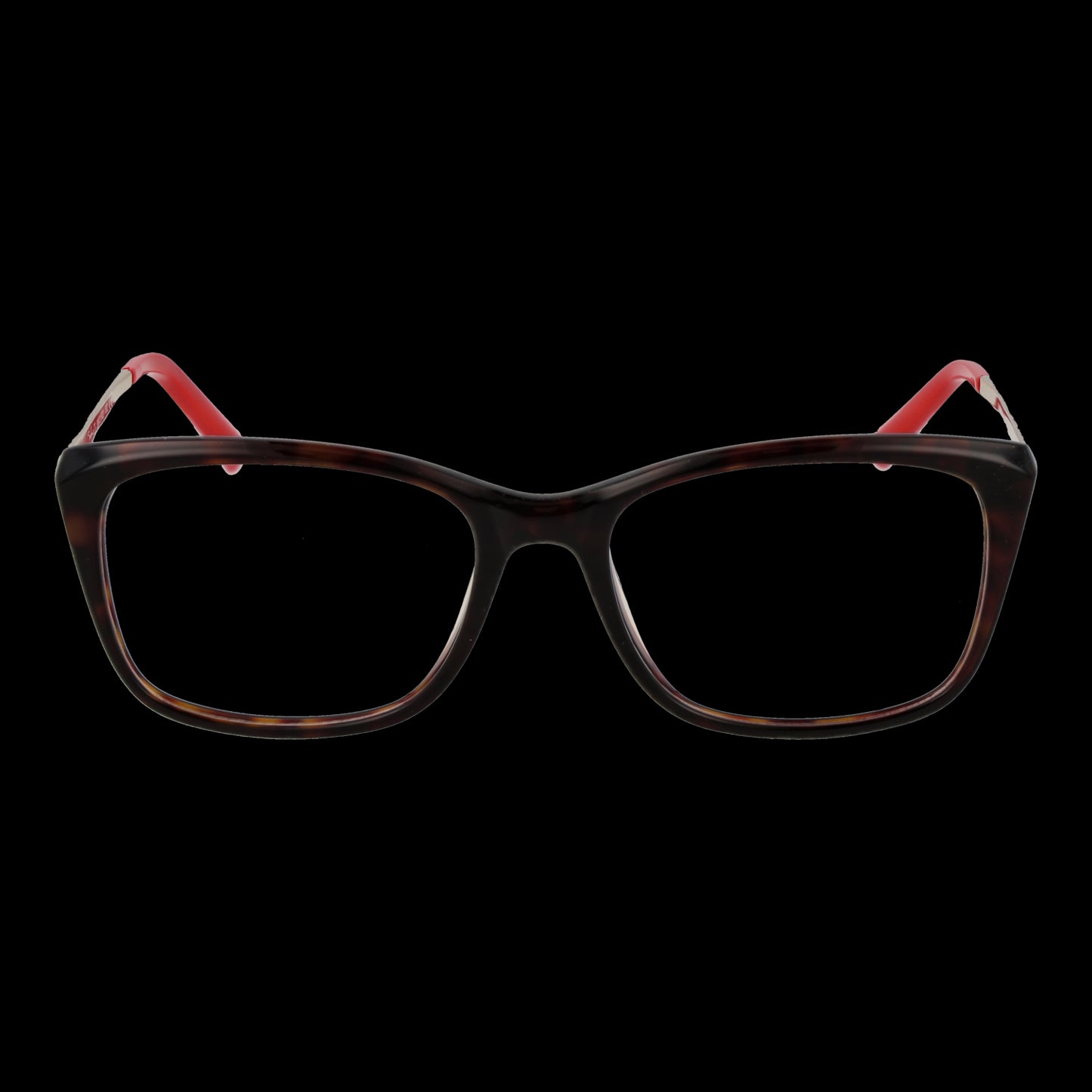 SIRALYA MOD. SIRTJ1702 332 ladies' eyeglasses with tortoiseshell and red design frame, front view.