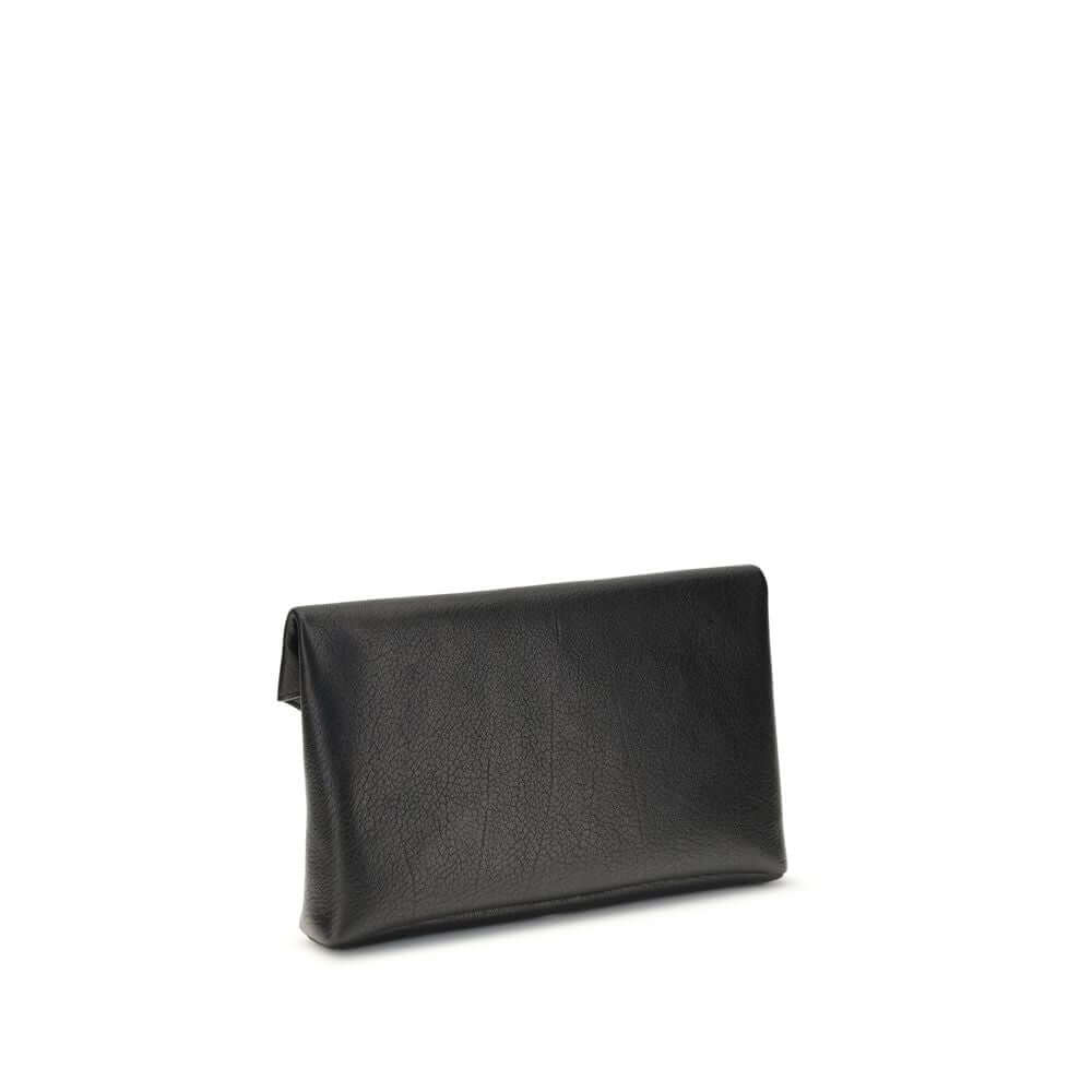Saint Laurent Black Calf Leather Bos Taurus Clutch Bag back view
