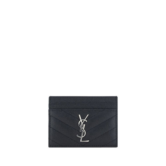 Saint Laurent Black Leather Card Holder SA423291BOW021000BB-FBB-372