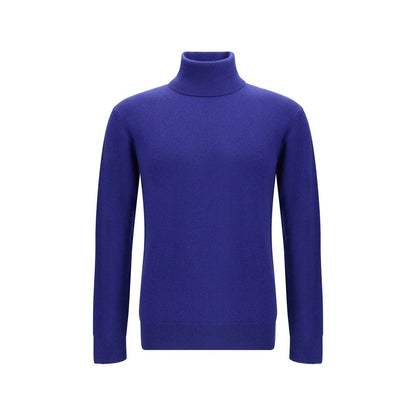 Saint Laurent Blue Cashmere Cashmere Sweater with ribbed turtleneck