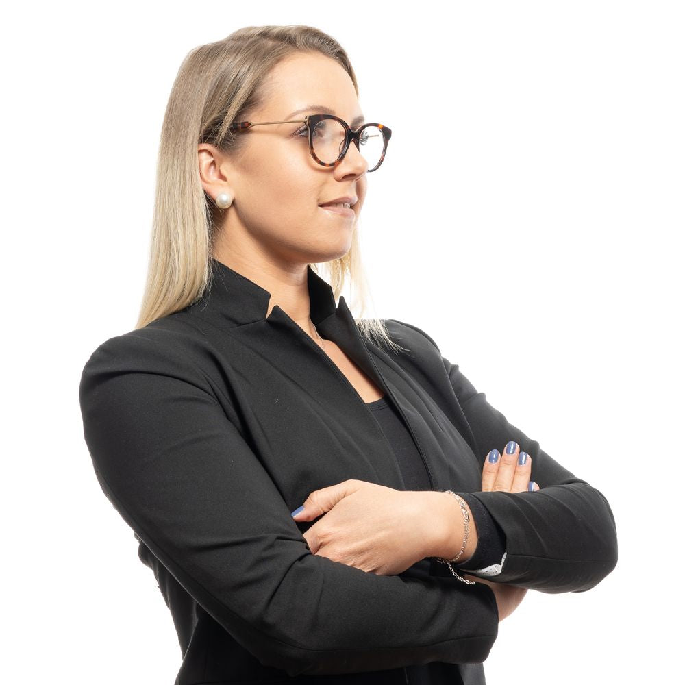 Woman wearing Sandro Brown Women Glasses Frame in professional attire, side profile view.