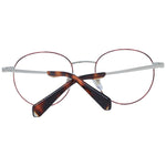 Sandro Red Men Glasses Frame in stainless steel, full-rim, round style with plastic demo lenses. Includes branded case. Temples length 140 mm.