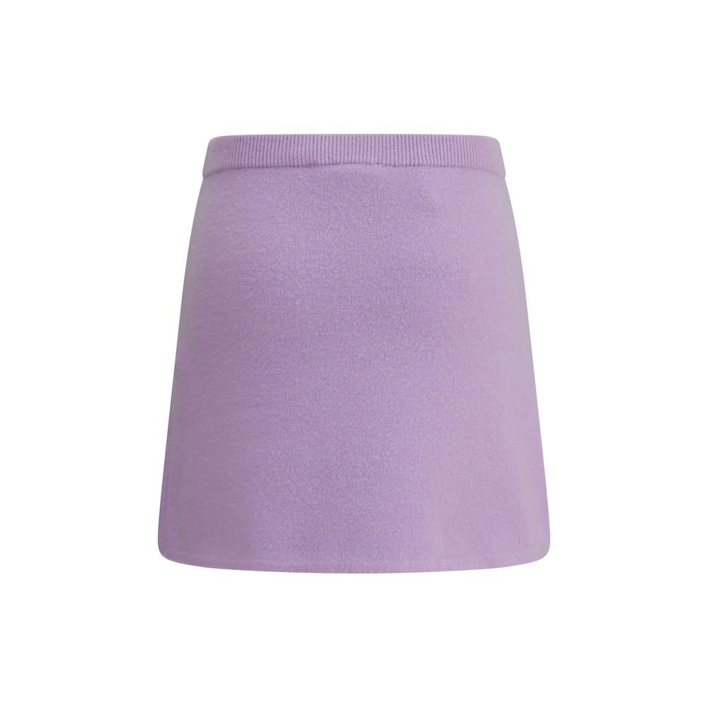 Self-Portrait Purple Viscose Mini Skirt with jewel embellishments and elastic waistband for AW25 season.