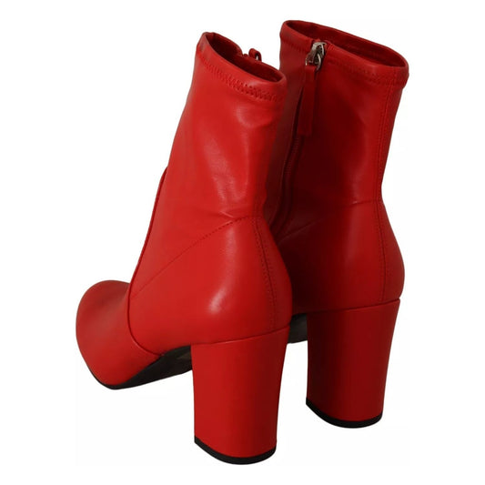 Steve Madden Red Leather Block Heels Ankle Boots Shoes 1728,67345645728,Boots - Women - Shoes,EU35.5/US5,EU36/US5.5,EU37.5/US7,EU37/US6.5,EU38.5/US8,EU38/US7.5,Material: Leather,Preowned / Defect,Red,Steve Madden,Women Steve Madden LA9553-35.5