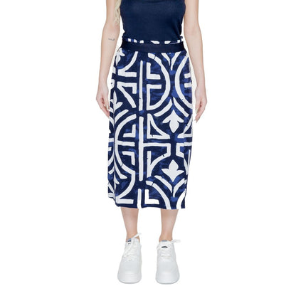 Street One Blue Viscose Long Skirt