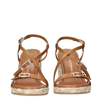 Stuart Weitzman Brown Leather Wedge Sandals 1728,75667636384,Brown,EU36.5/US6.5,EU40/US10,New with tags,Sandals - Shoes,Shoes,Stuart Weitzman,Wedges - Sandals - Shoes,Women