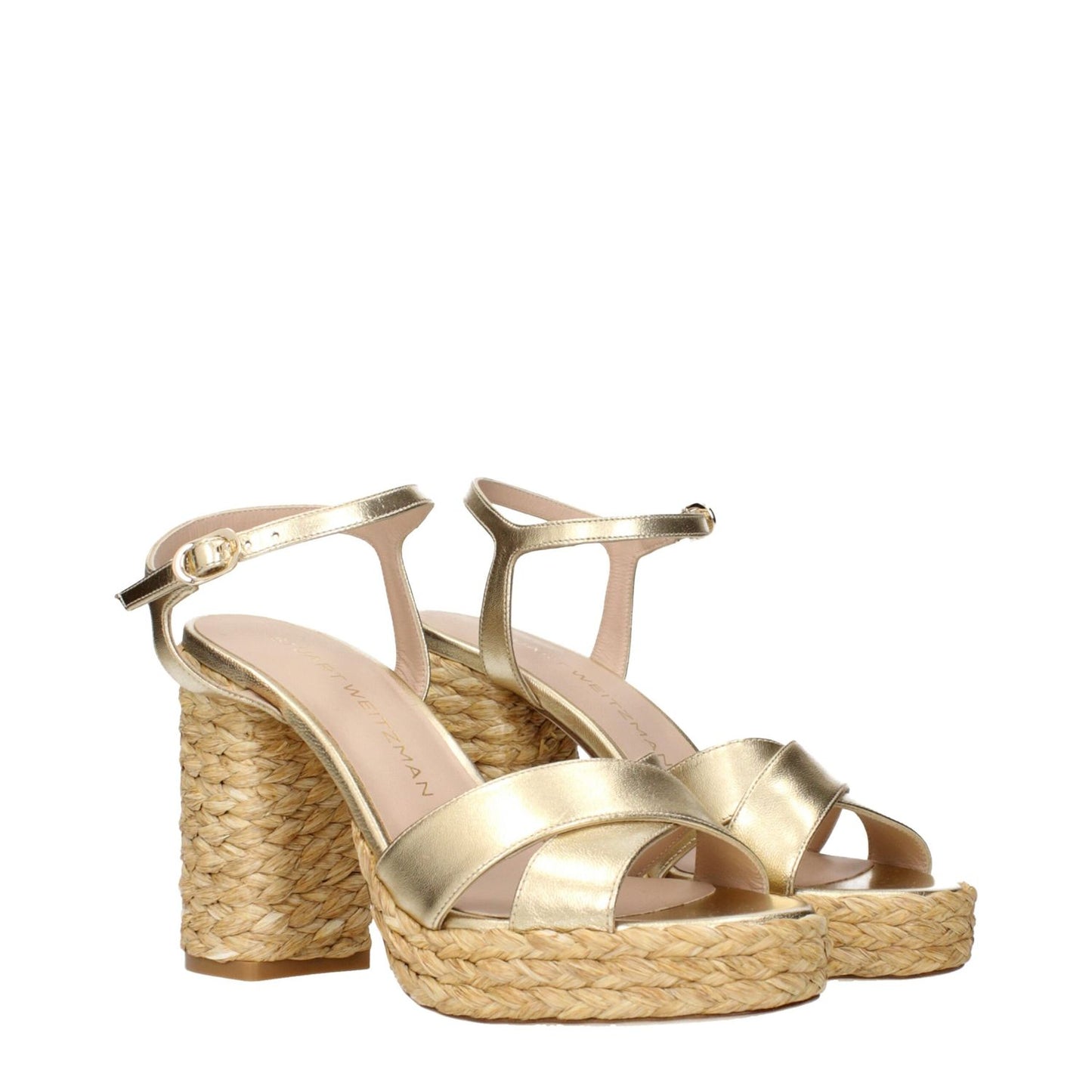 Stuart Weitzman Gold Leather Platform Sandals 1728,75667636384,EU36.5/US6.5,EU36/US6,EU39/US9,Gold,New with tags,Platforms - Sandals - Shoes,Sandals - Shoes,Shoes,Stuart Weitzman,Women