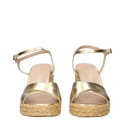 Stuart Weitzman Gold Leather Platform Sandals 1728,75667636384,EU36.5/US6.5,EU36/US6,EU39/US9,Gold,New with tags,Platforms - Sandals - Shoes,Sandals - Shoes,Shoes,Stuart Weitzman,Women