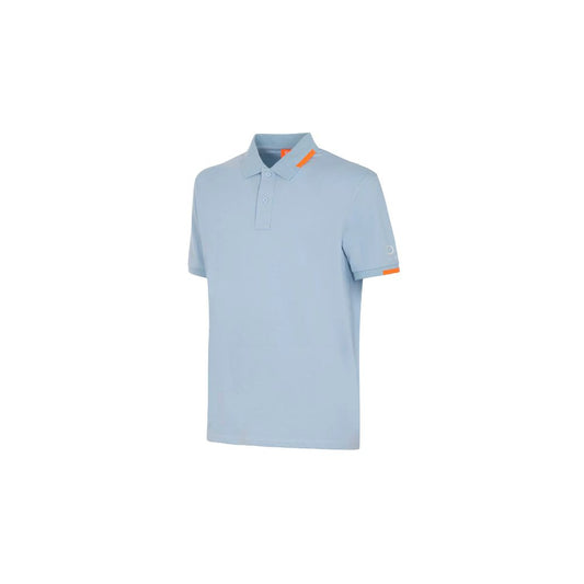 Suns Light Blue Cotton Men Polo Shirt with ribbed collar and subtle logo