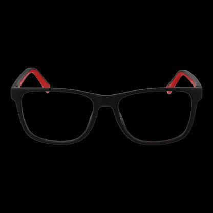 Front view of TIMBERLAND MOD. TB1712 55002 glasses for gentlemen, showcasing black and red frame design.