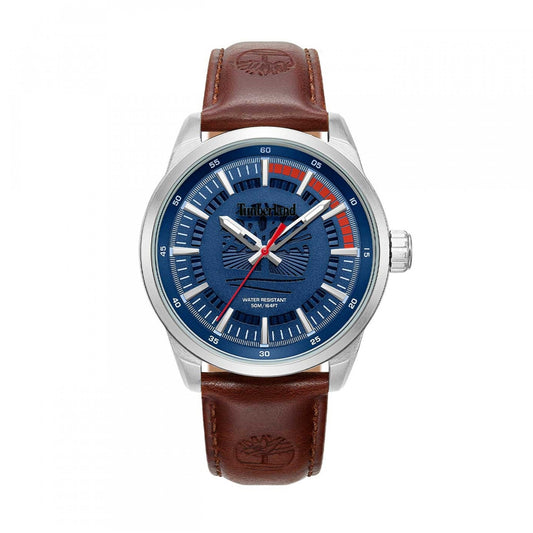 TIMBERLAND WATCHES Mod. TDWGA0083202 with blue dial and brown leather strap