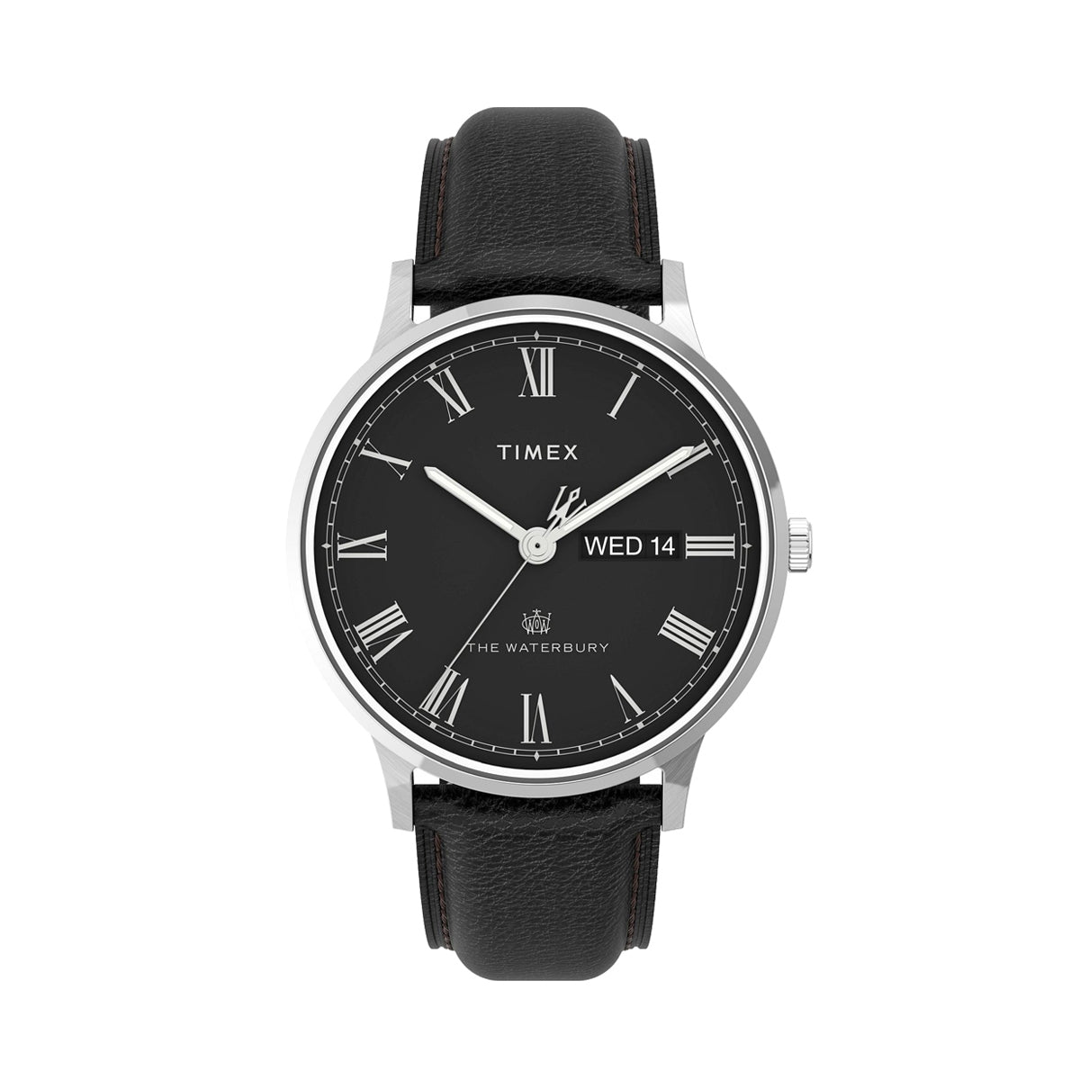 TIMEX WATCHES Mod. TW2U88600, black dial, leather strap, 40mm stainless steel case, quartz movement, water resistant 5 ATM, day & date function