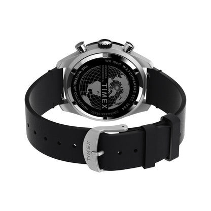 Back view of TIMEX WATCHES Mod. TW2V42500 with black strap and stainless steel back case.