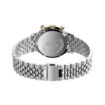 Back view of TIMEX WATCHES Mod. TW2W60100 with stainless steel bracelet and detailing.