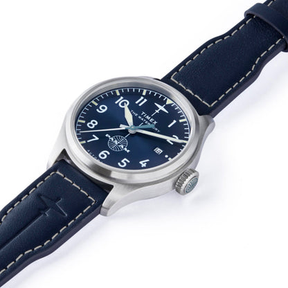TIMEX WATCHES Mod. TW2Y38800 with blue dial and leather strap