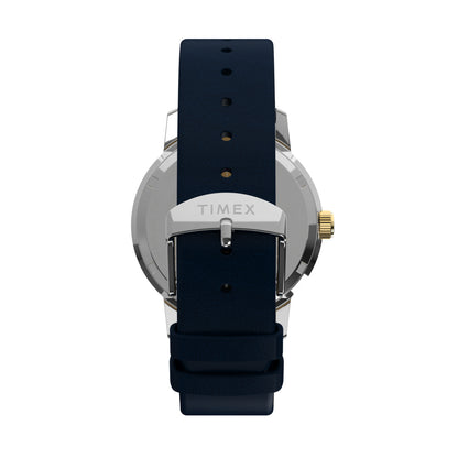 Back view of TIMEX WATCHES Mod. TW2Y47900 with black strap and silver buckle.