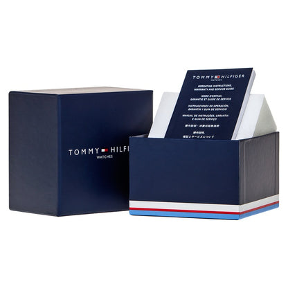 Official packaging of TOMMY HILFIGER Mod. 1710541 watch showing box and instruction manual.