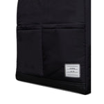Thom Browne Multi pocket tote bag with two front patch pockets in black, featuring two top handles and internal zip-fastening pocket.