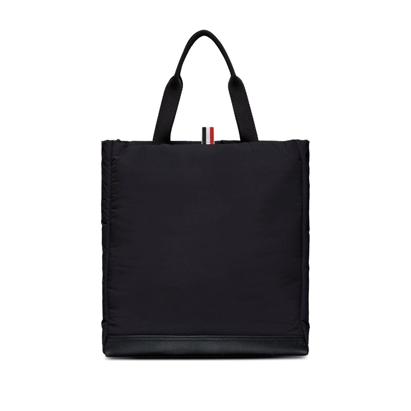 Thom Browne Multi pocket tote bag with two top handles and front patch pockets, in black, includes internal zip pocket and dust bag.