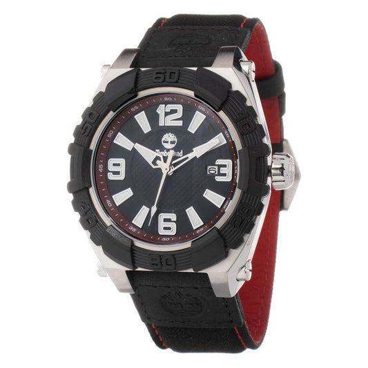 Timberland Black Leather Watch 1728,Black,Men,New with tags,Timberland,Watches for Men - Watches Timberland TITBL13321JS12PNNAC