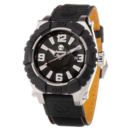 Timberland Black Leather Watch 1728,Black,Men,New with tags,Timberland,Watches for Men - Watches Timberland TITBL13321JSTB07BBAC
