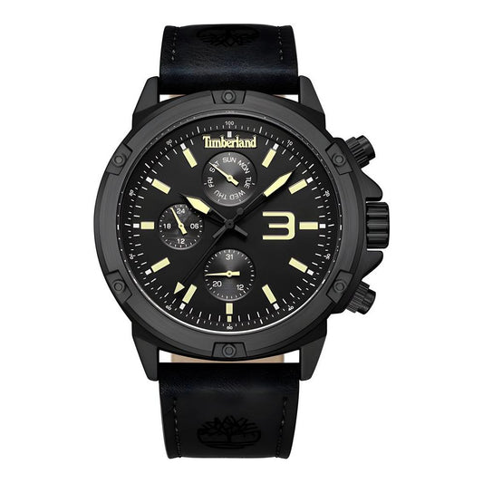 Timberland Black Leather Watch 1728,Black,Men,New with tags,Timberland,Watches for Men - Watches Timberland TITDWGF9002904AC