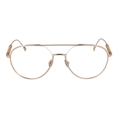 Tod's Rose Gold Metal Glasses (Frames) - Men's aviator style with half-rim rose gold finish, size 56-17-145, provided with branded case.