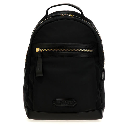Tom Ford Black Polyester Backpack