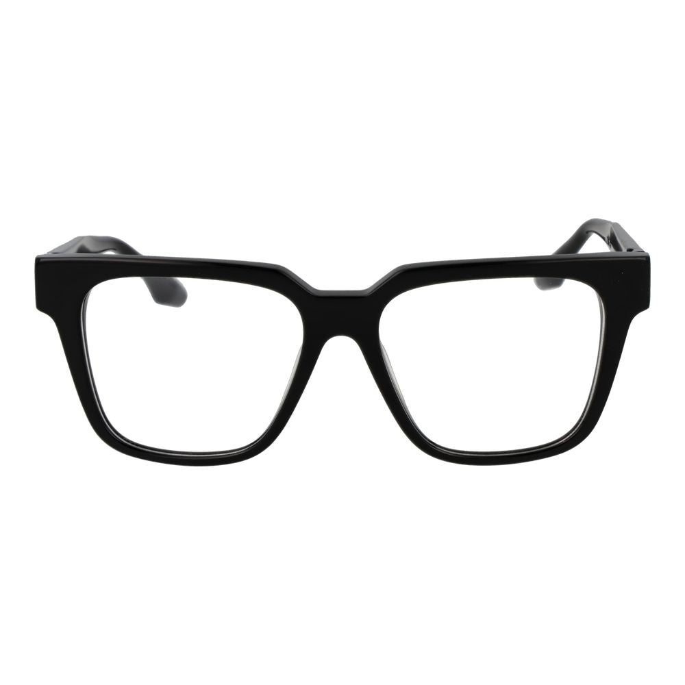 Trussardi Black Acetate Glasses (Frames) for women, full-rim square design in black, spring hinge, demo lenses, includes branded case