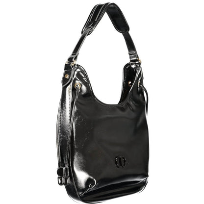Twinset Black Polyethylene Women Hobo Bag with sleek design and comfortable shoulder handle, perfect blend of style and practicality.