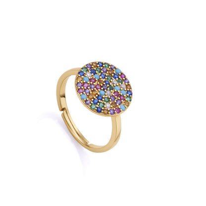 Colorful gemstone ring in gold setting, ideal for ladies, from VICEROY JEWELS Mod. 13071A013-39 collection, offers elegance and style.