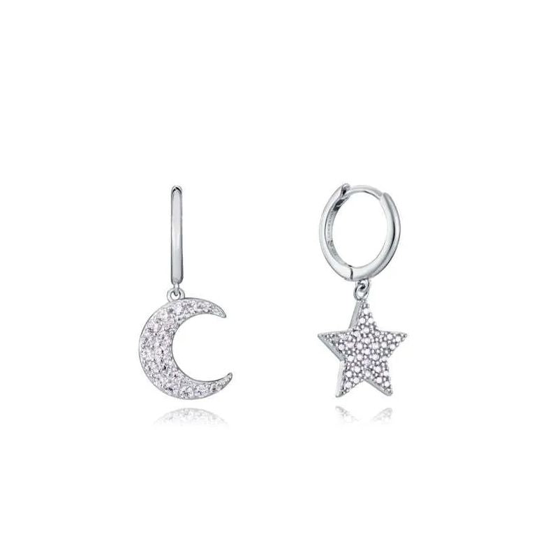VICEROY JEWELS Mod. 13104E000-30 silver earrings with moon and star design, suitable for ladies, made from 925° silver.