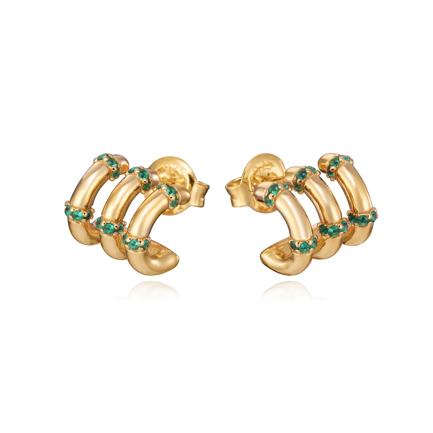 Gold earrings with green gemstone accents, elegant design, perfect for ladies. SKU: VICEROY JEWELS Mod. 13131E100-32.