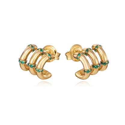 Gold earrings with green gemstone accents, elegant design, perfect for ladies. SKU: VICEROY JEWELS Mod. 13131E100-32.