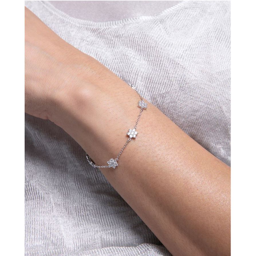 VICEROY JEWELS Mod. 13209P000-30 lady's silver quartz analog bracelet, water resistant, featuring a delicate design with floral elements.