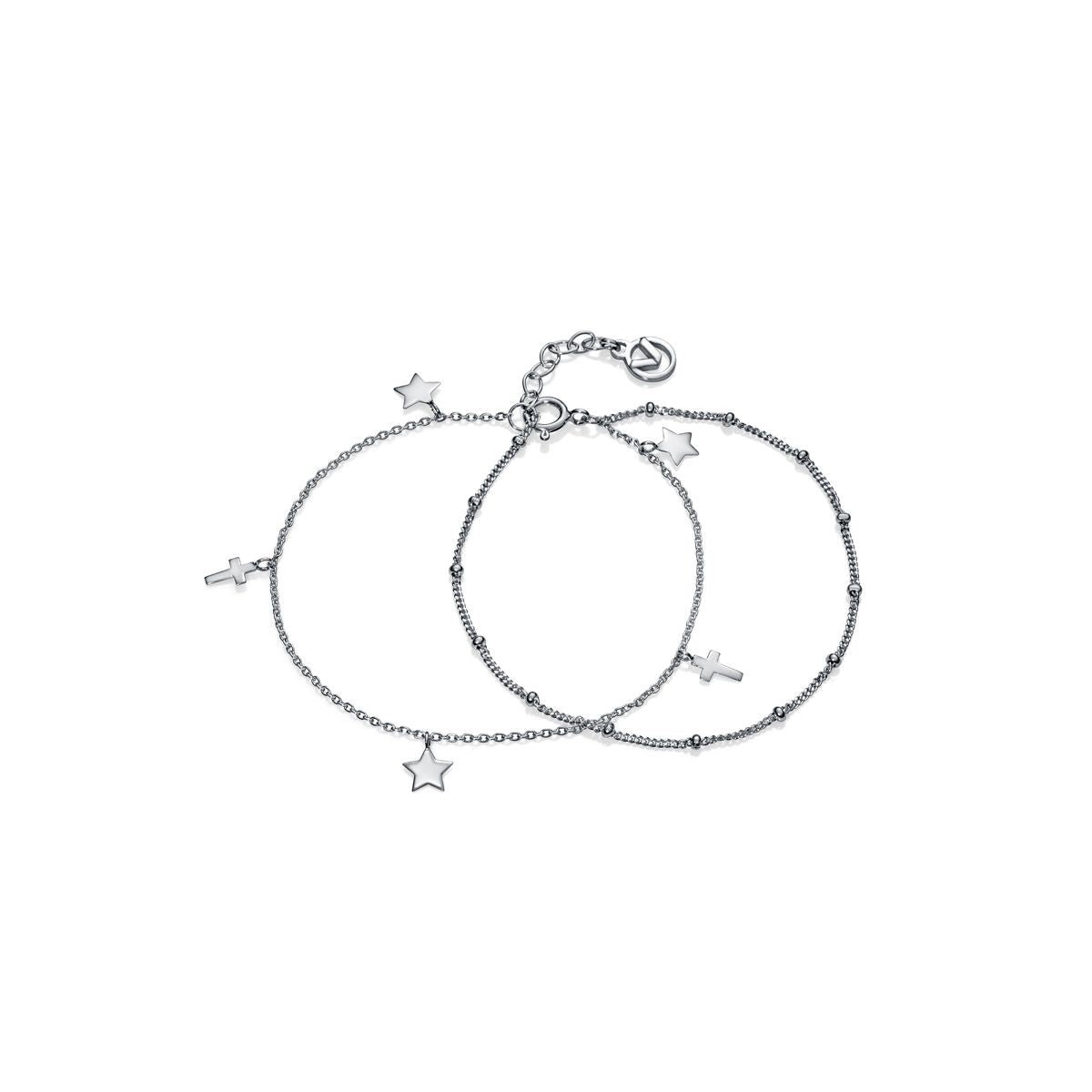 VICEROY JEWELS Mod. 4089P000-00 silver lady bracelet with star and cross charms, 32mm case, quartz movement, chronograph function.