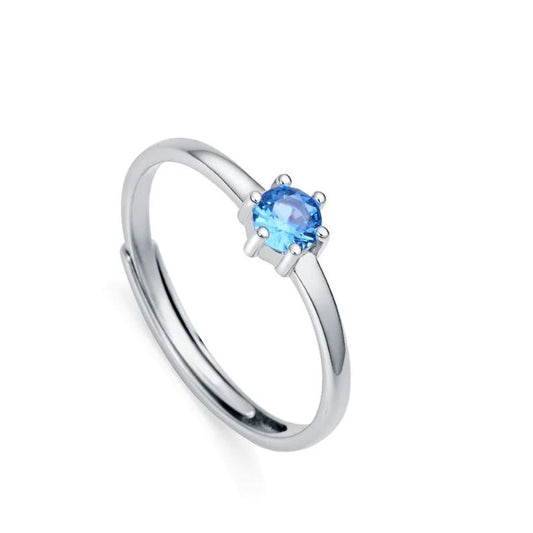 VICEROY JEWELS Mod. 9115A015-33 Lady's Ring in Silver 925° with Blue Gemstone, Quartz Analog Movement, 3 ATM Water Resistant, Mineral Dial