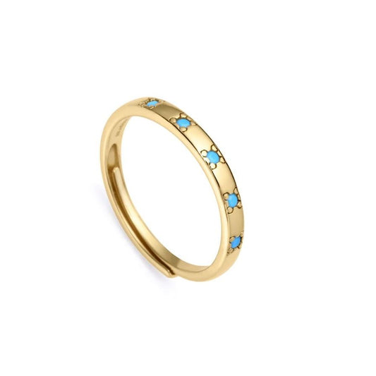 Elegant gold ring with turquoise accents, ideal for ladies. VICEROY JEWELS Mod. 9119A013-33. Silver 925°, quartz movement.
