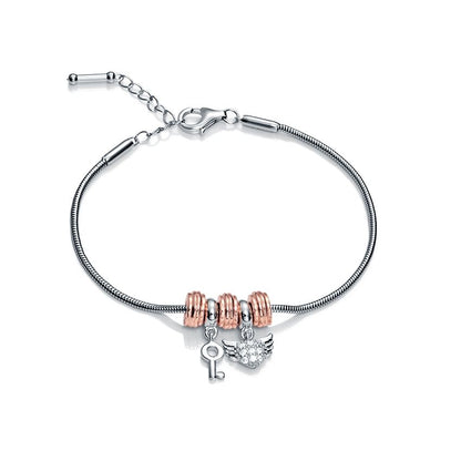 Elegant silver bracelet VICEROY JEWELS Mod. VMMB2053-19 for ladies with charm details, quartz movement, official packaging included.