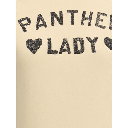 Valentino Beige Cotton Sweatshirt with "Panther Lady" graphic print, showcasing casual yet sophisticated design for AW25 season.