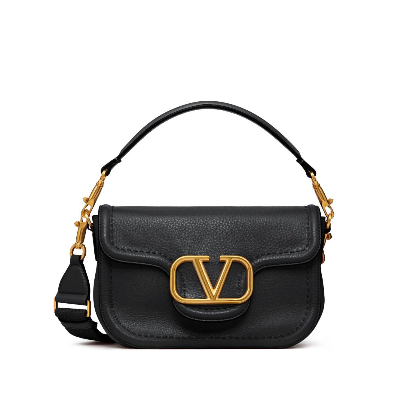 Valentino Garavani Alltime Grainy Calfskin Shoulder Bag